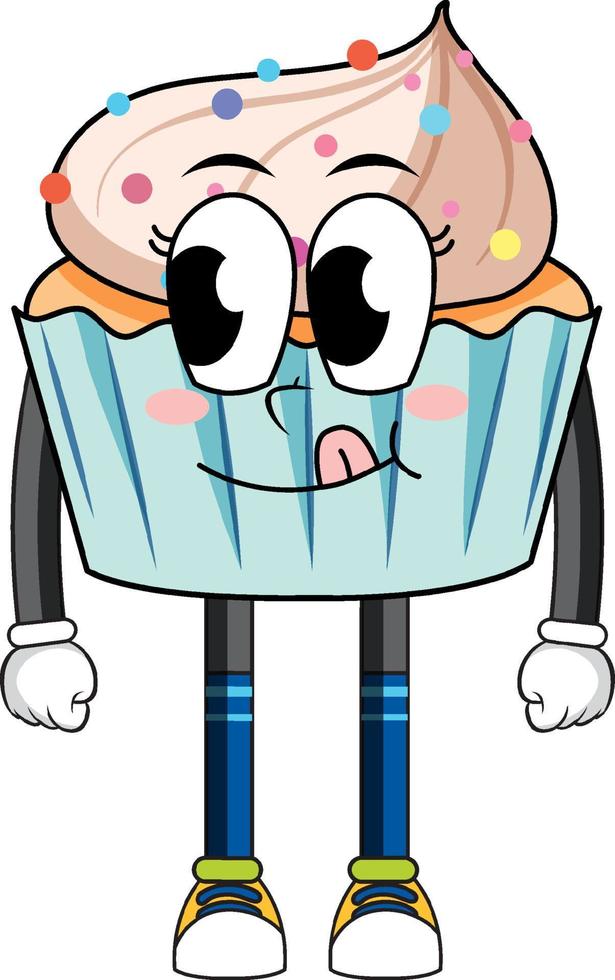 Cupcake with arms and legs vector