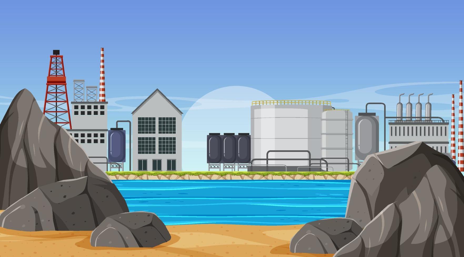 Petroleum industry scene concept vector