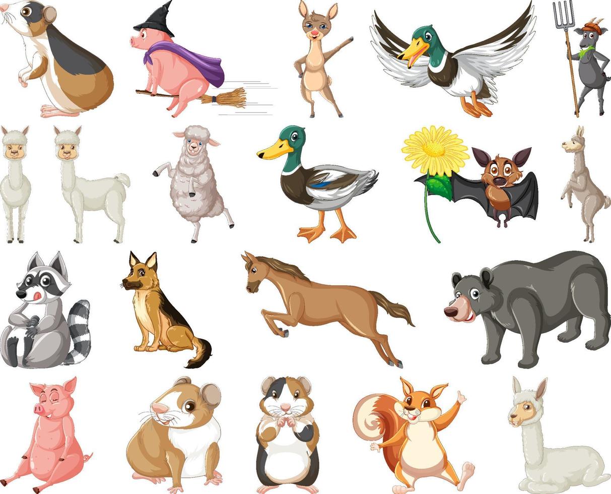 Set of different kids of animals vector
