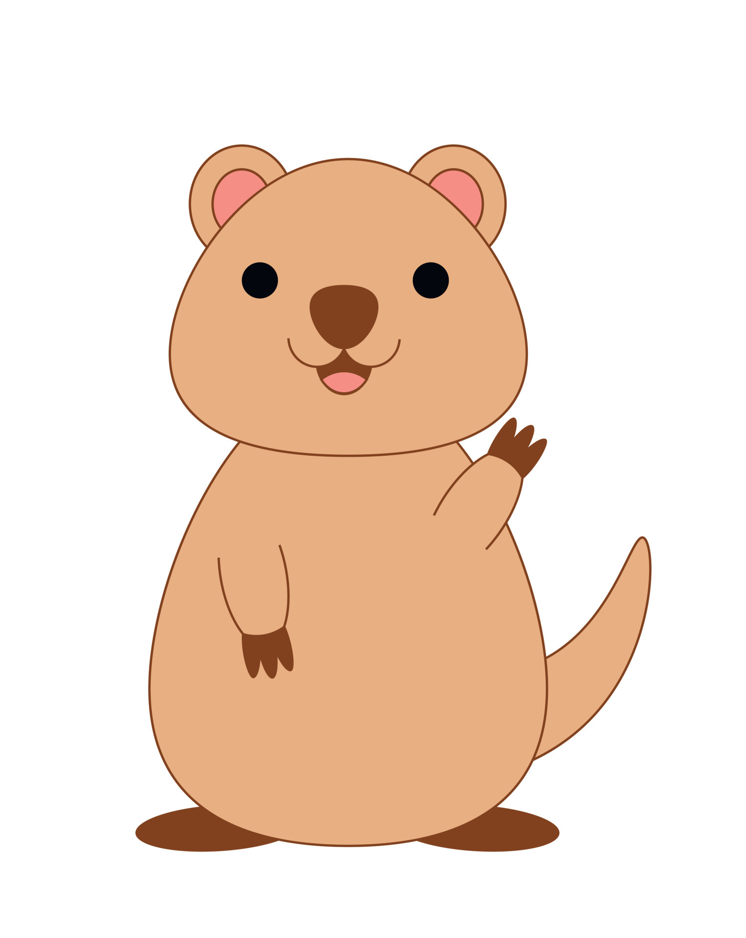 Cute cartoon Smile Quokka. Draw illustration in color 7012592 Vector Art at  Vecteezy
