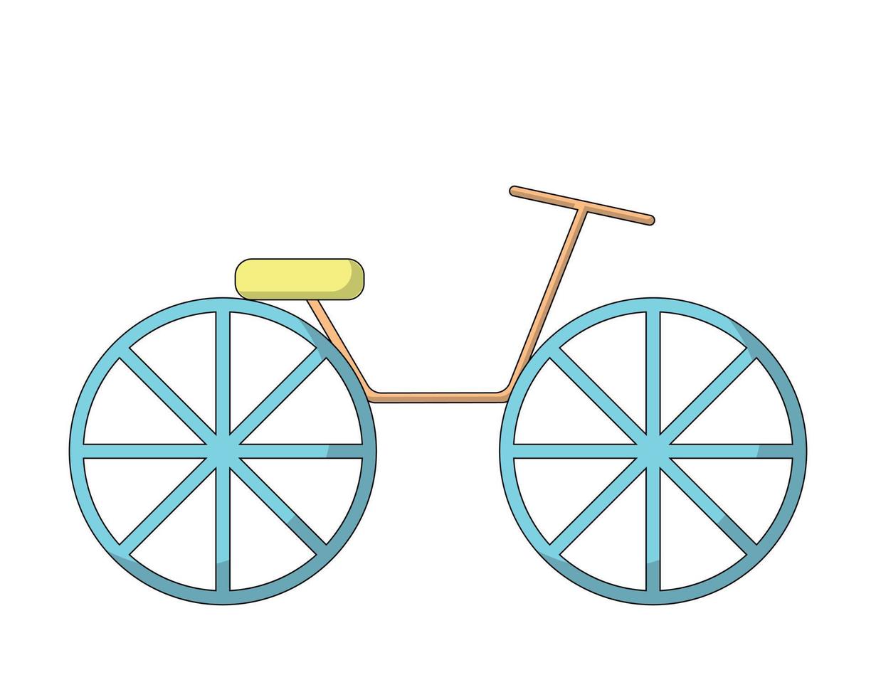 bicicleta de un solo elemento. dibujar una ilustración en color vector