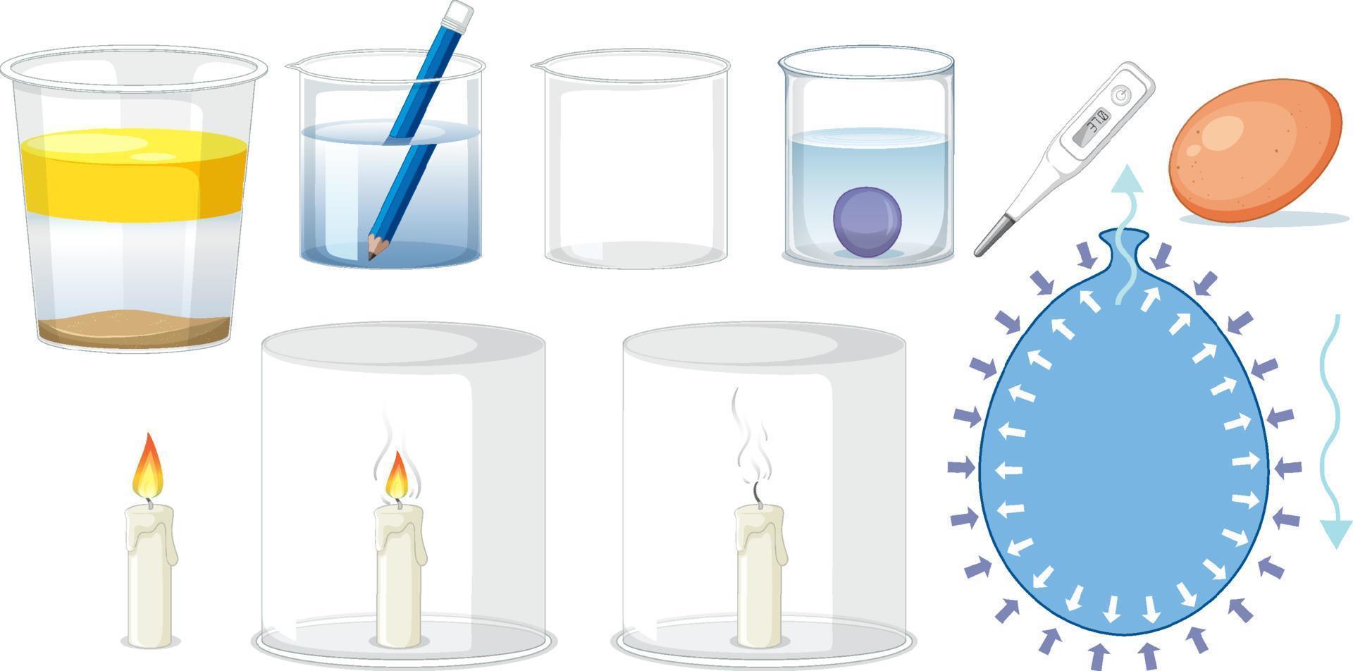 Science experiment objects with balloons vector