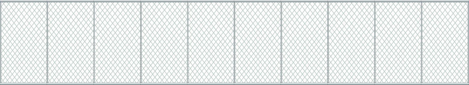 Metal chain link fence on white background vector