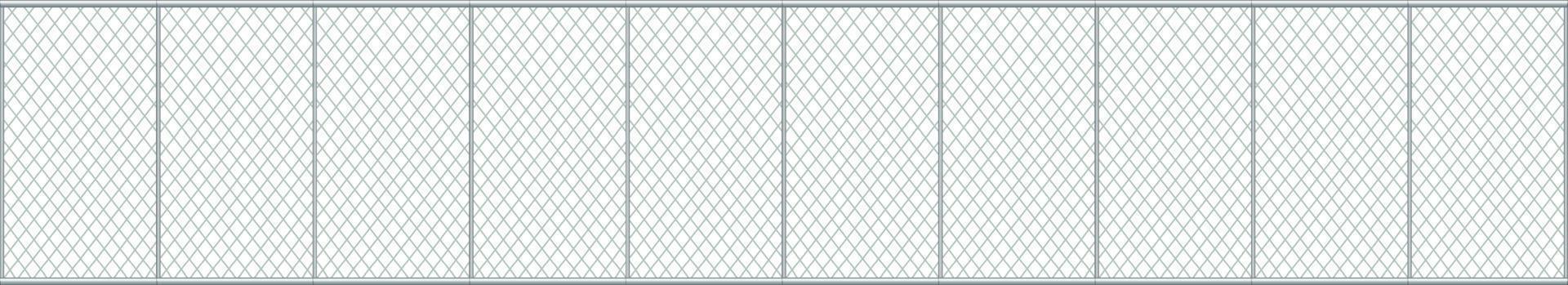 Metal chain link fence on white background vector