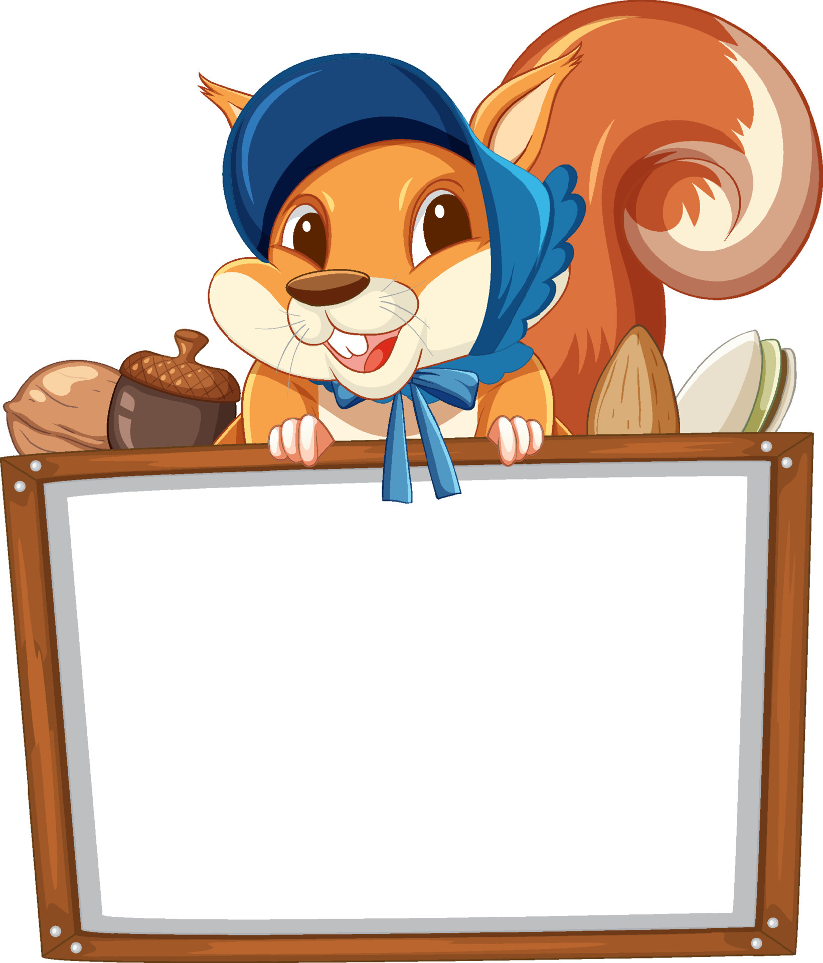 Board template with cute squirrel 7012664 Vector Art at Vecteezy