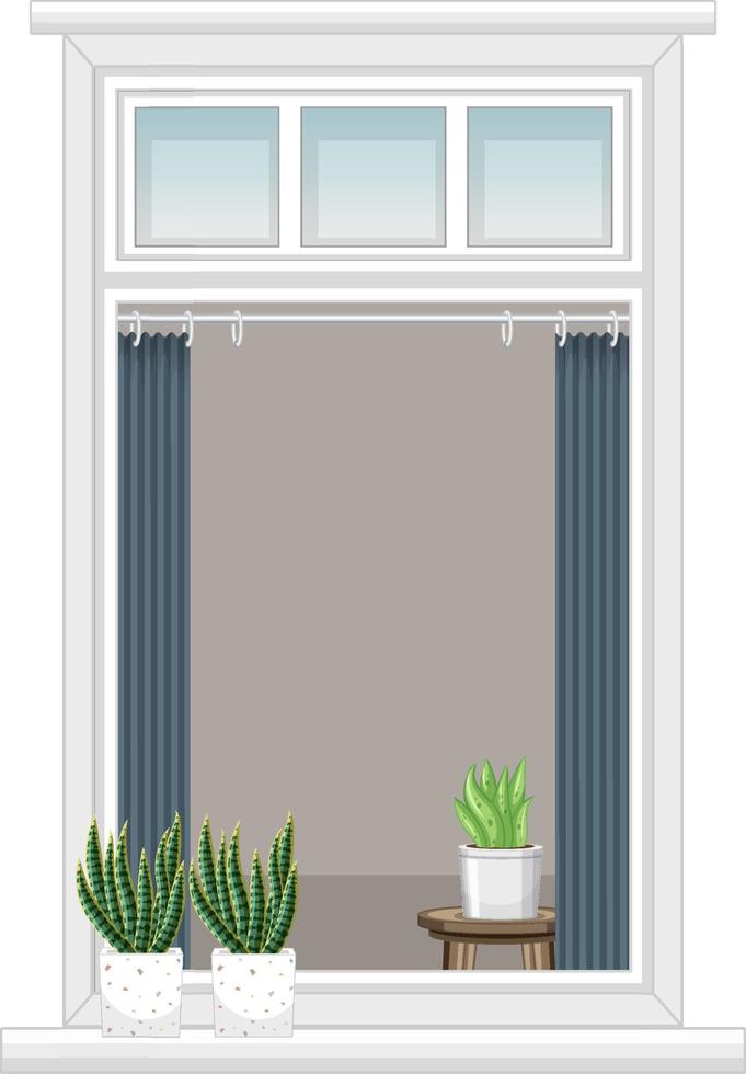 A window for apartment building or house facade vector