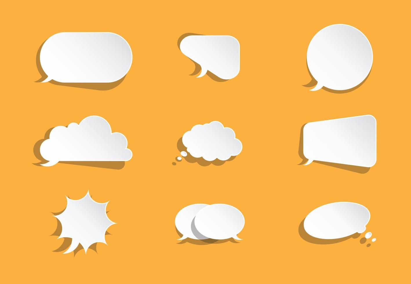 white gradient Bubble speech in flat design vector