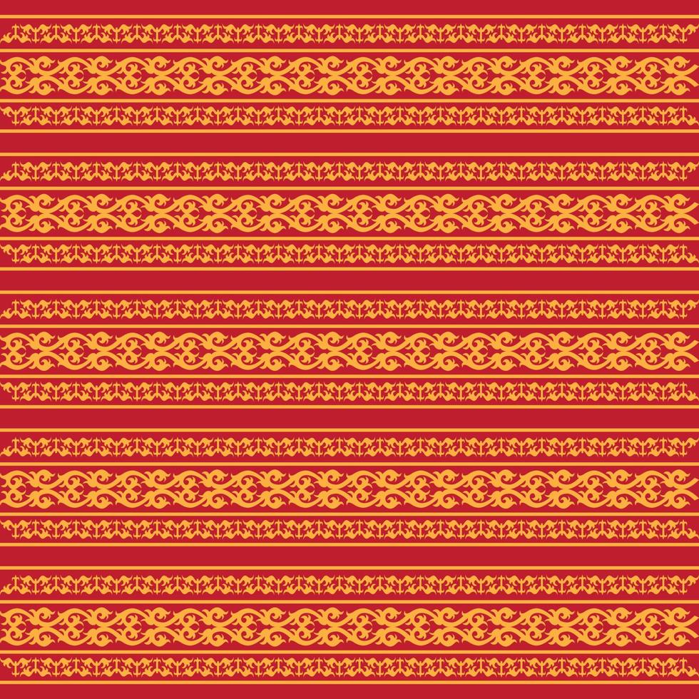 traditional pattern aceh indonesia with gold color and red maroon background vector