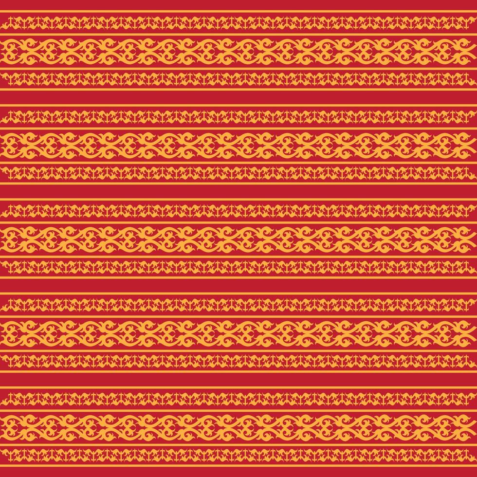 traditional pattern aceh indonesia with gold color and red maroon background vector