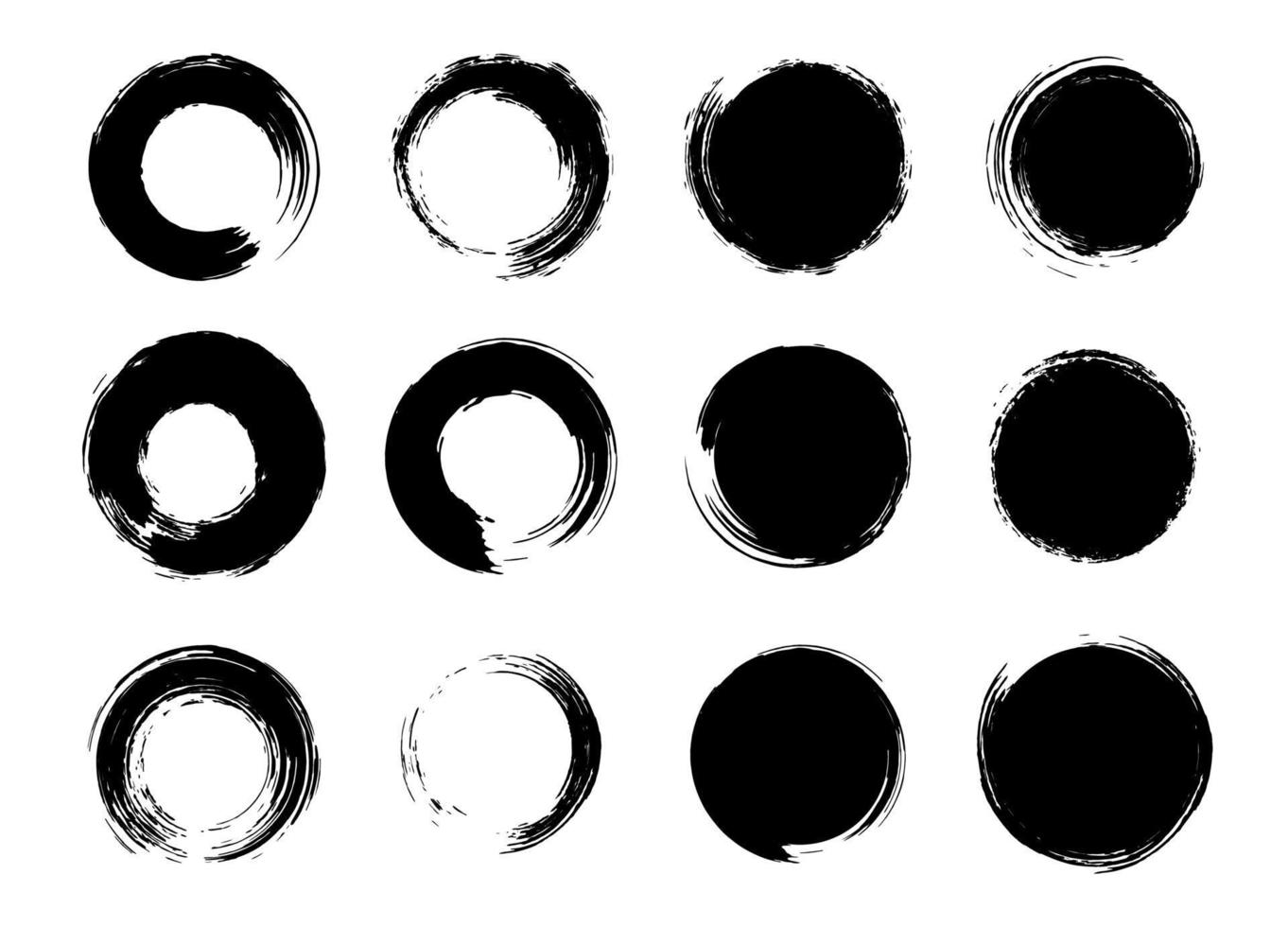 Brush Circle. Grunge Vector Background. Circle abstract frame.