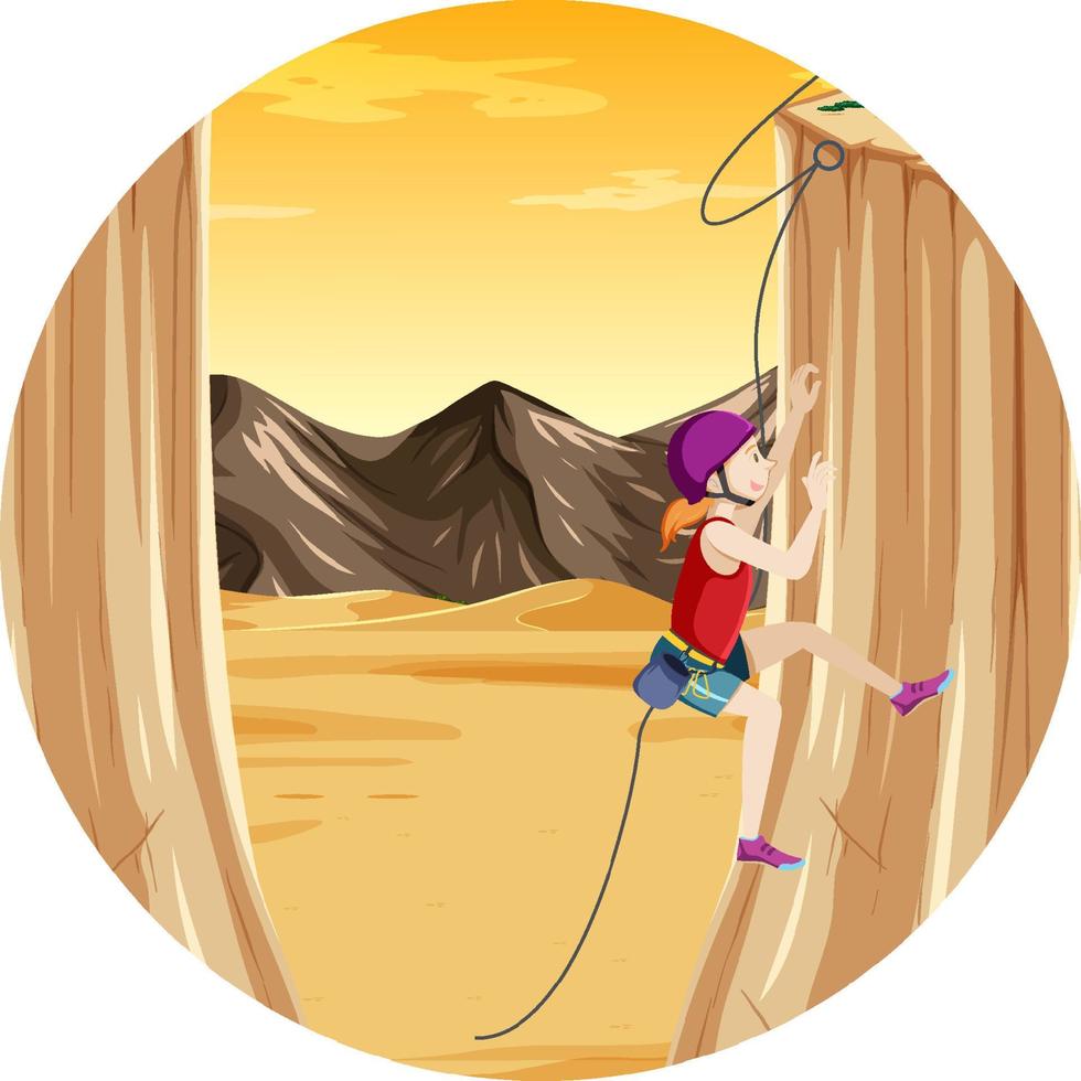 Desert rock climbing badge vector