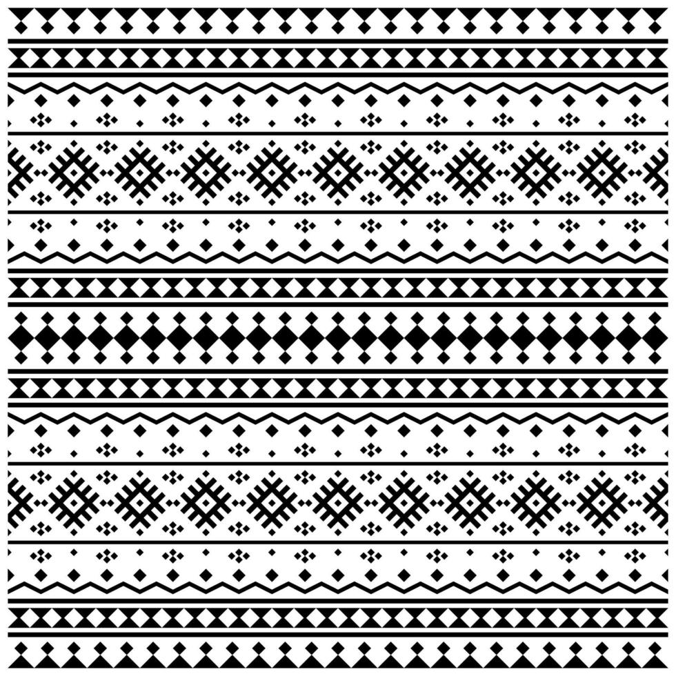 Seamless Ethnic pattern aztec decorative design in black and white color vector