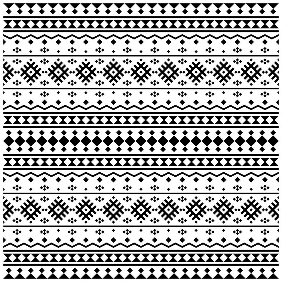 Seamless Ethnic pattern aztec decorative design in black and white color vector