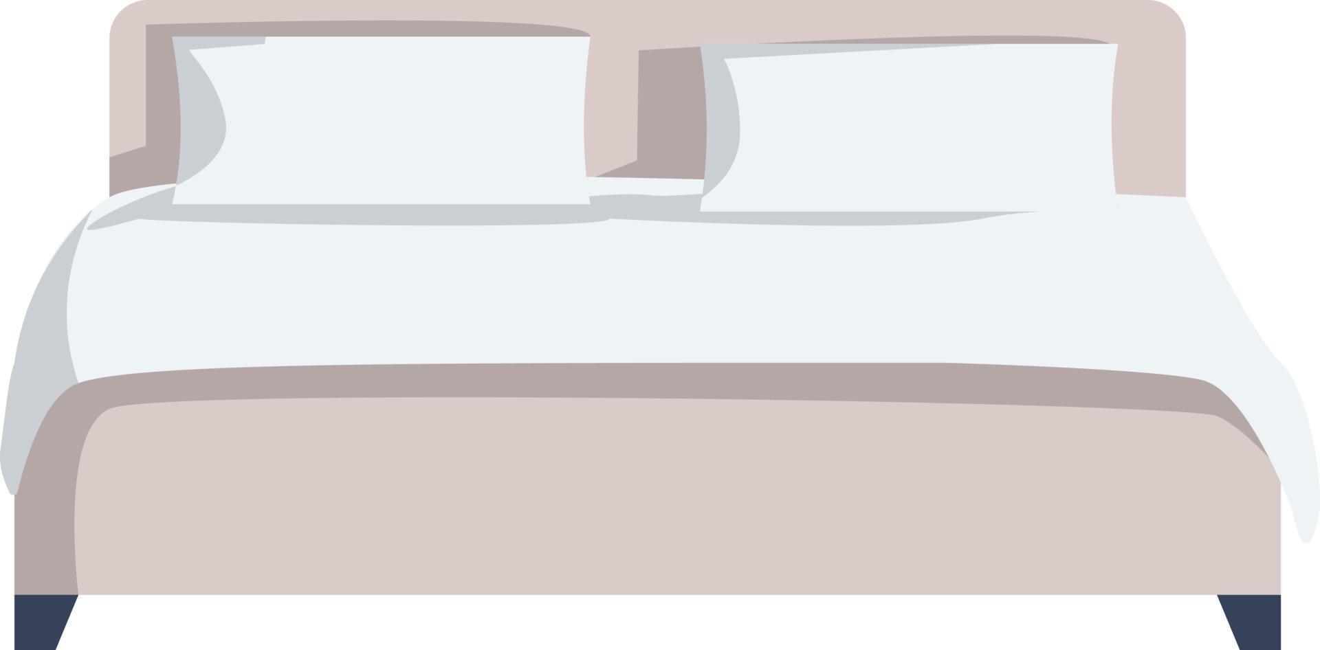 objeto de vector de color semi plano de cama doble