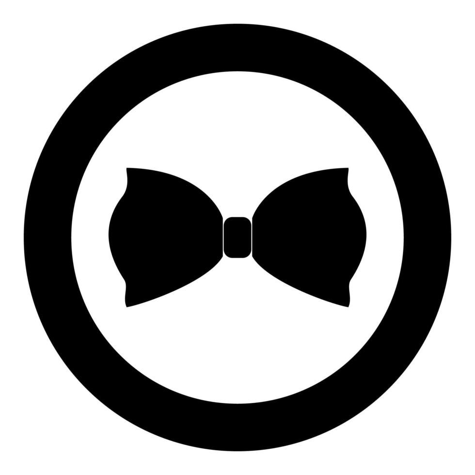 Bow butterfly icon black color in circle or round vector