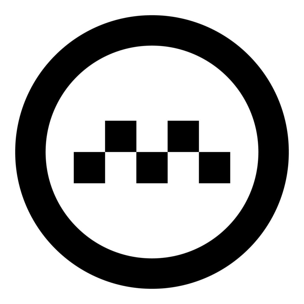 icono de símbolo de taxi color negro en círculo vector