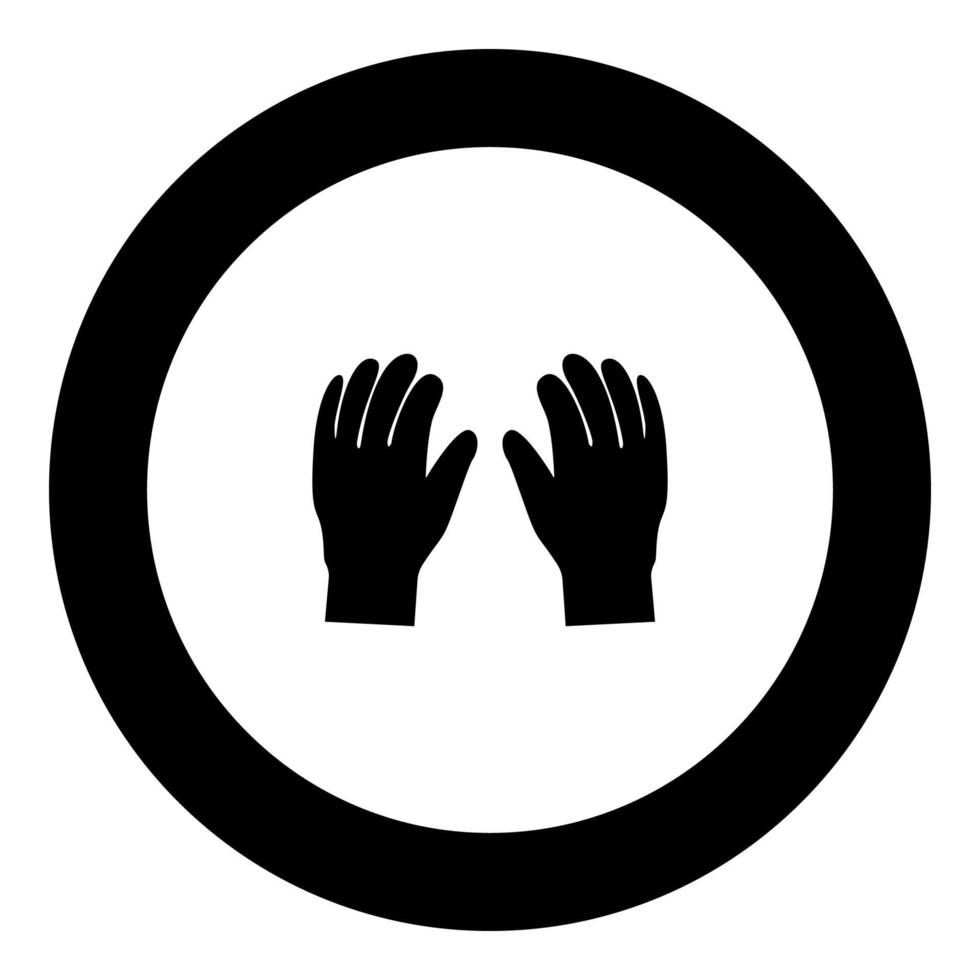 Pair work of gloves icon black color in circle vector