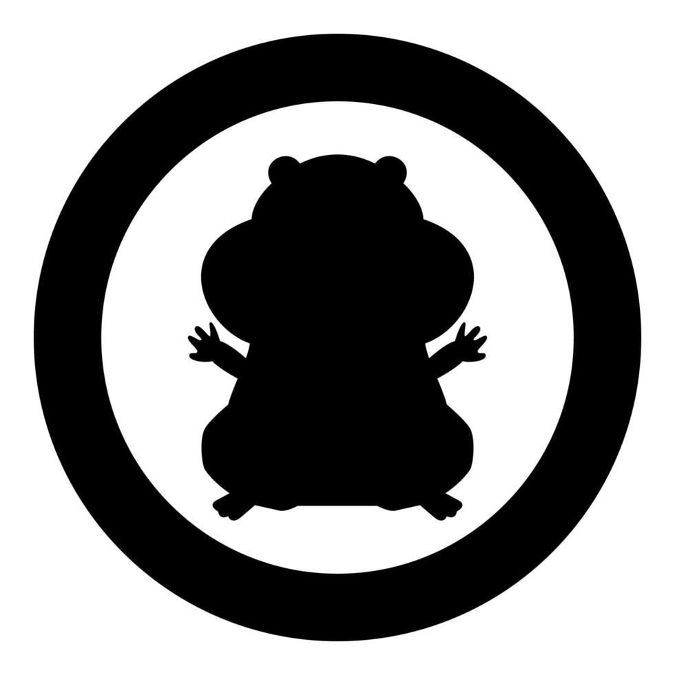 Hamster silhouette icon black color in circle vector