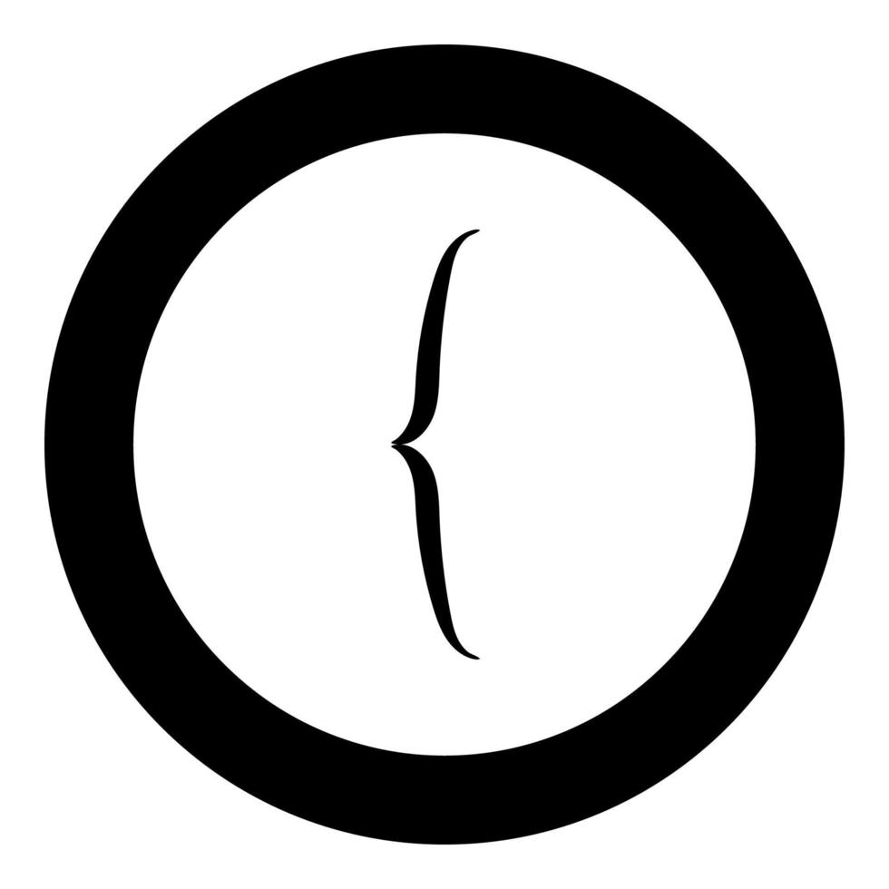 Bracket icon black color in circle vector