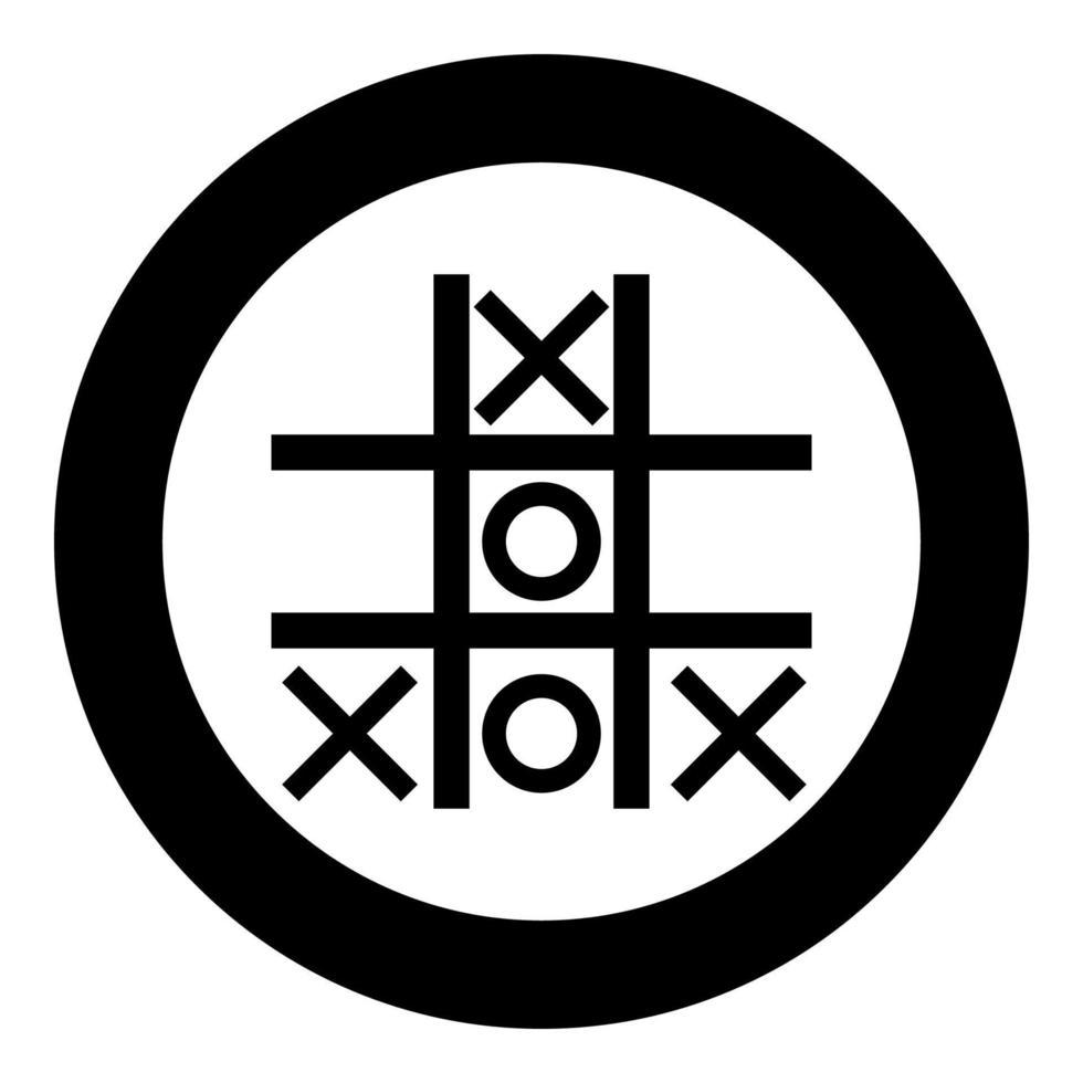 icono del juego tic tac toe color negro ilustración vectorial imagen simple vector