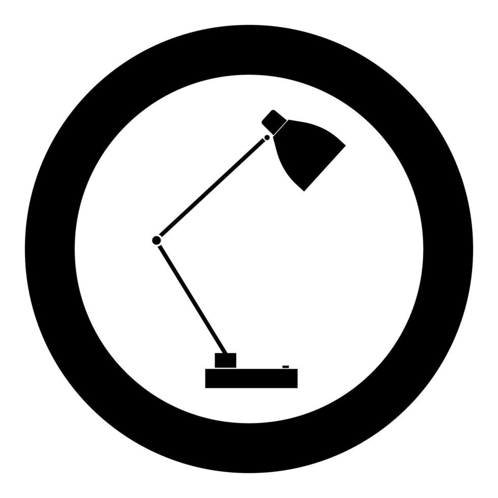 Lamp icon black color in circle vector