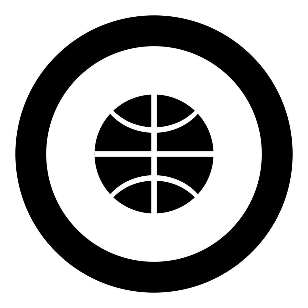 Basketball ball icon black color in circle vector