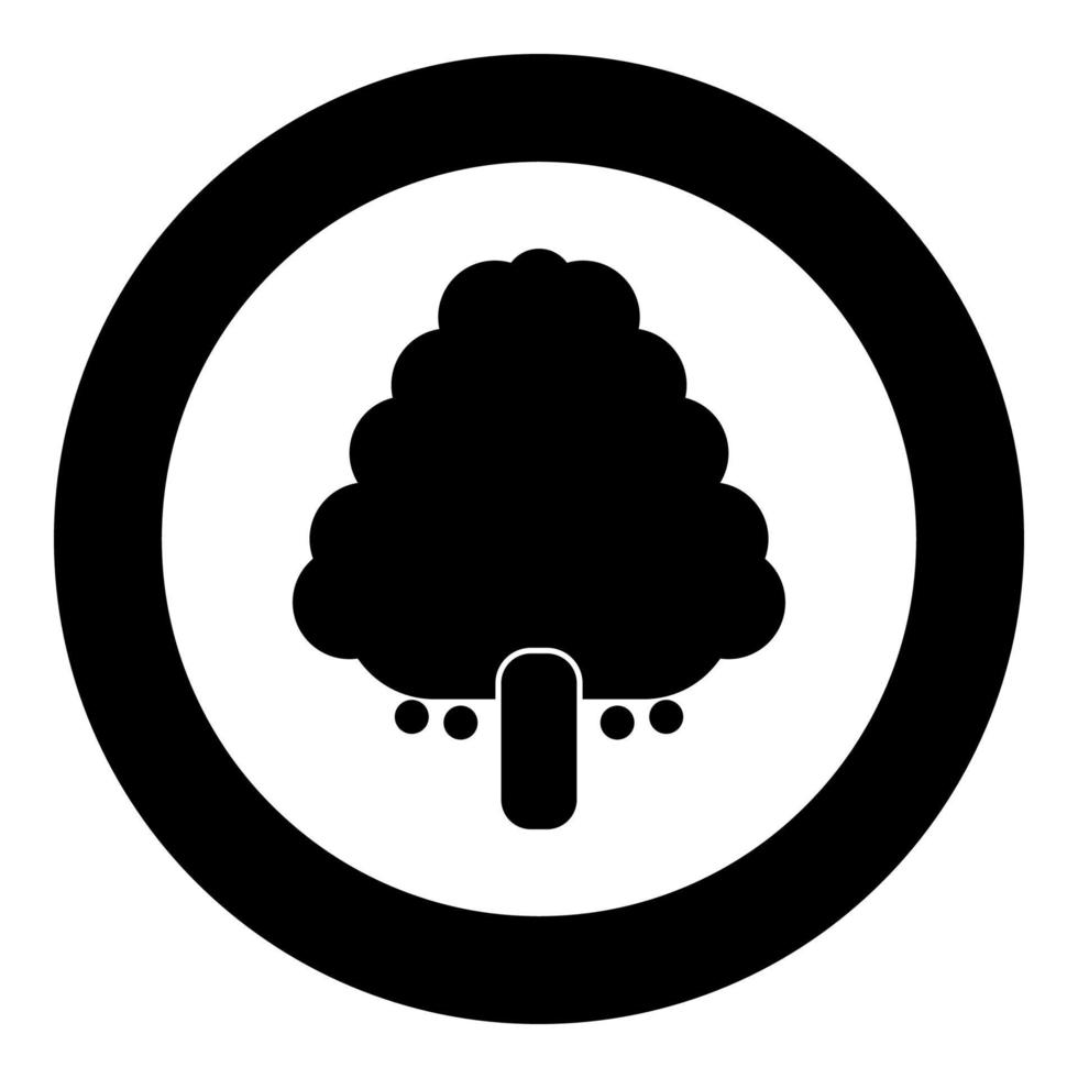 Fruit tree icon black color in circle vector