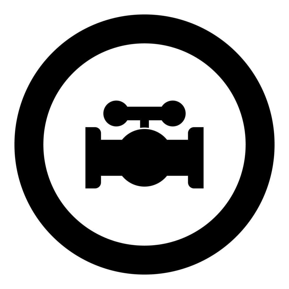 Valve black icon in circle vector illustration