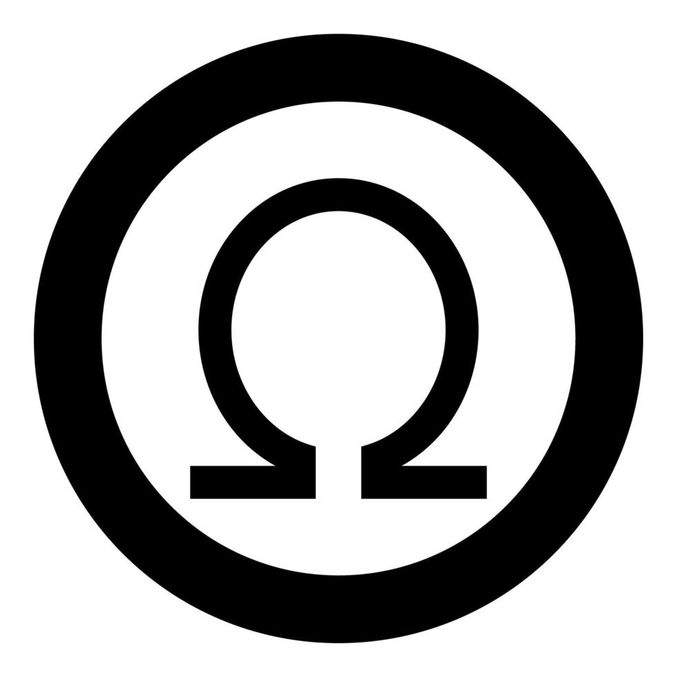 Symbol omega icon black color vector illustration simple image
