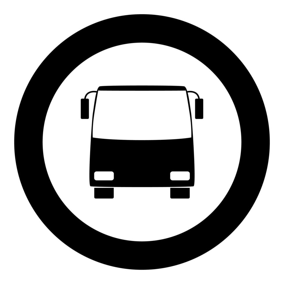 Bus icon black color in circle vector