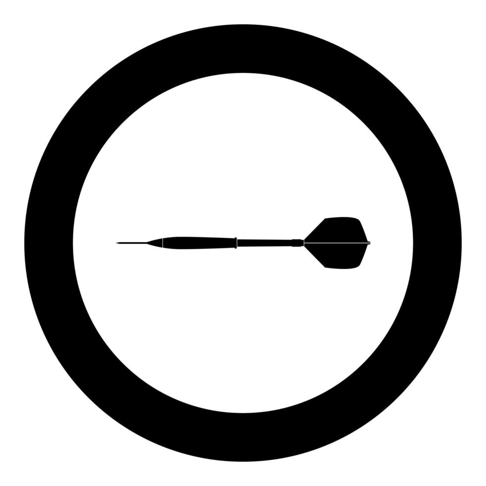 Dart arrow black icon in circle vector illustration isolated .