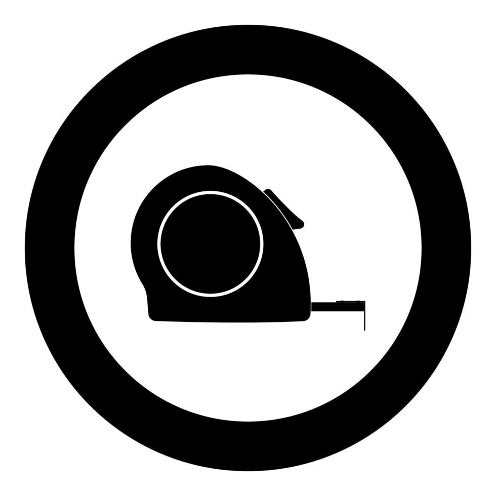 Tape measure icon black color in circle vector