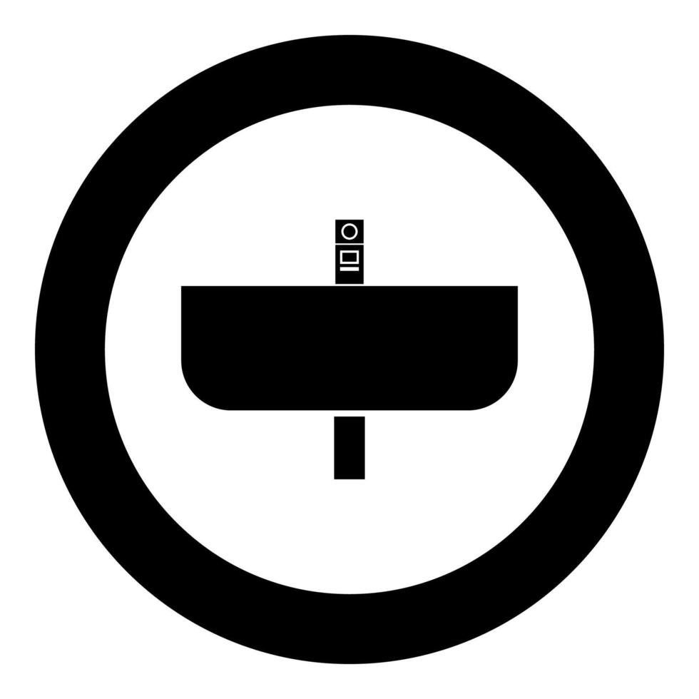 Wash basin icon black color in circle vector
