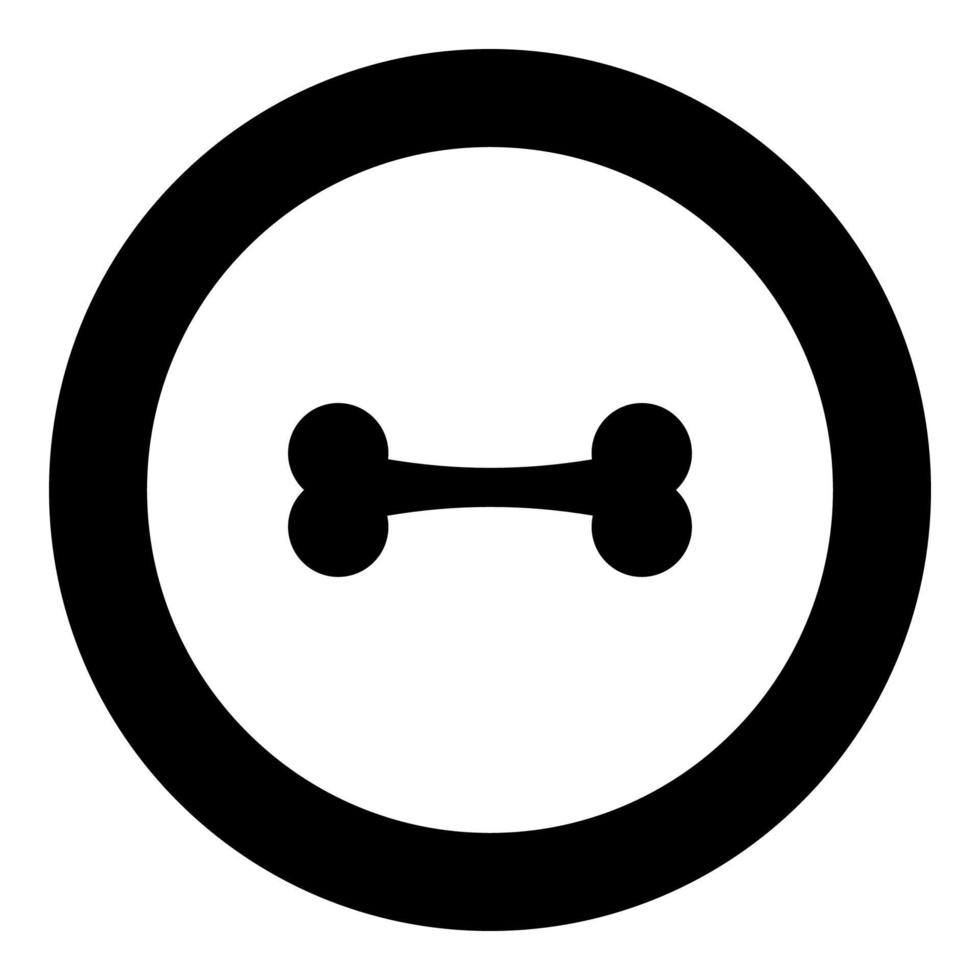 Bone icon black color in circle vector