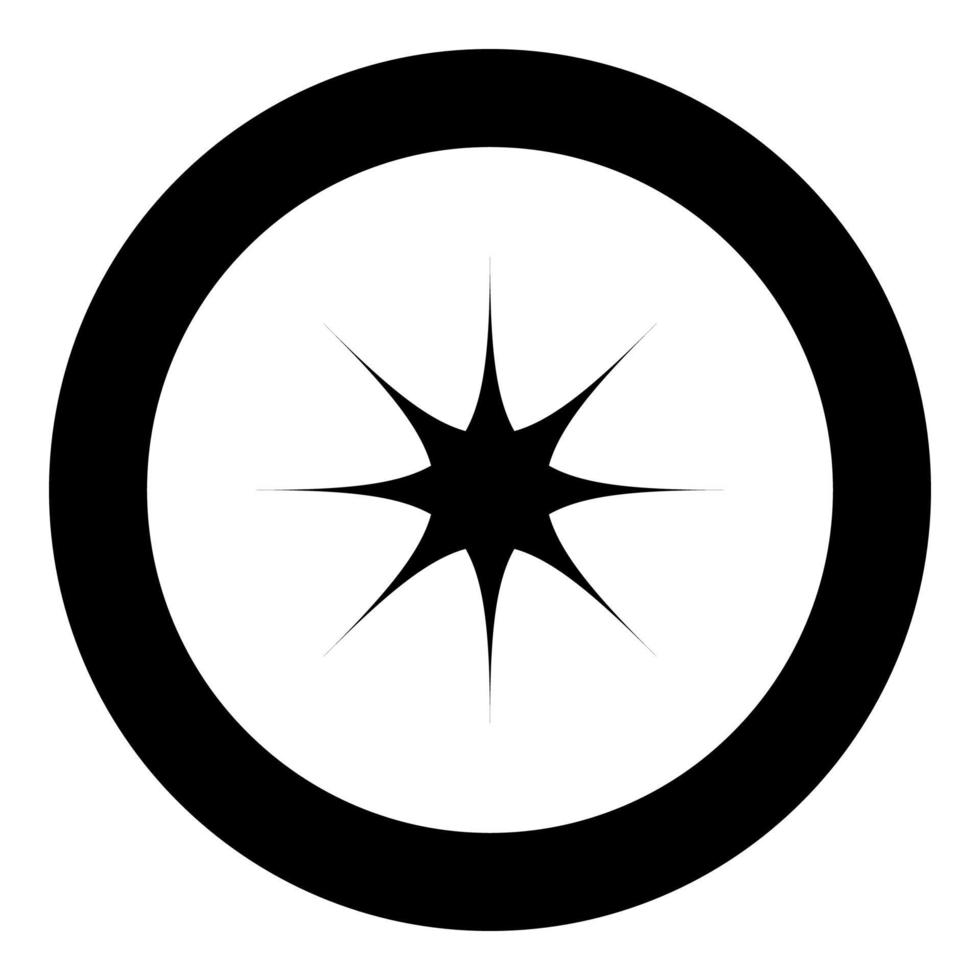 Star black icon in circle vector