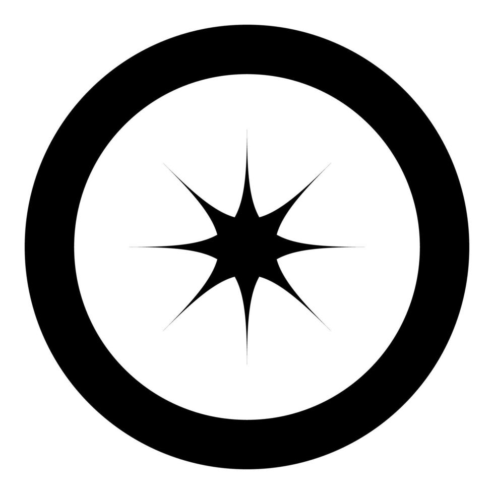 Star black icon in circle vector