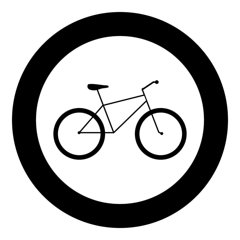 Bicycle icon black color in circle vector