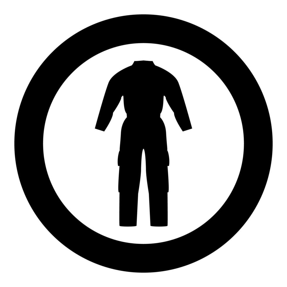 Coverall icon black color in circle vector