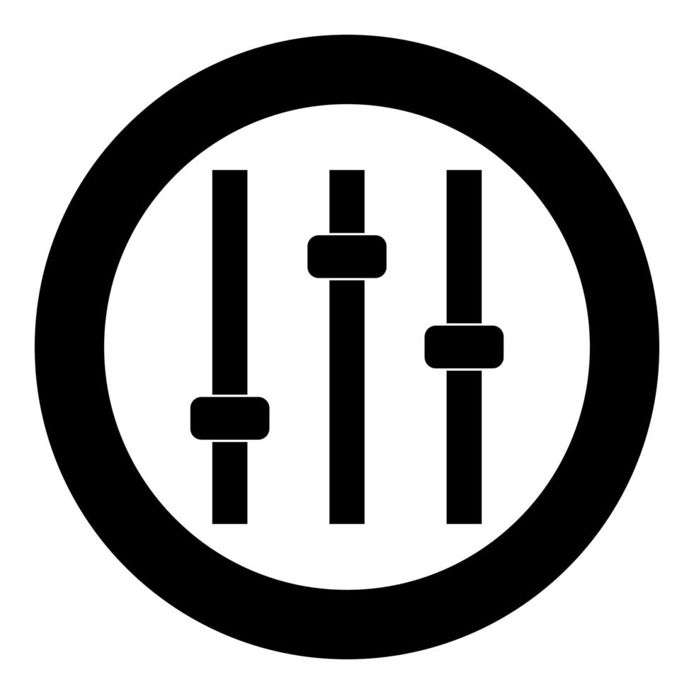 Control panel icon black color in circle vector