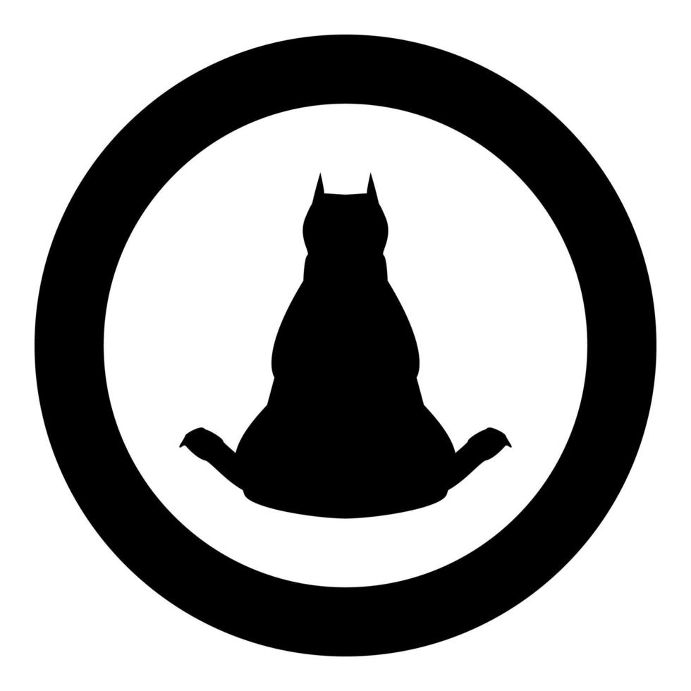 Dog from back view icon black color in circle vector