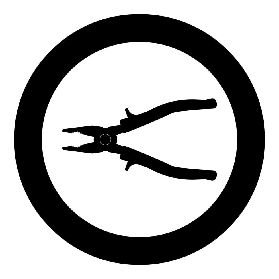 Pliers icon black color in circle vector