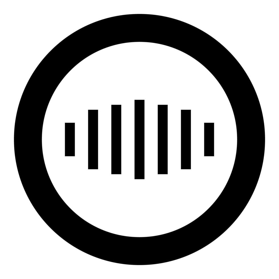 Digital signal black icon in circle vector illustration isolated .