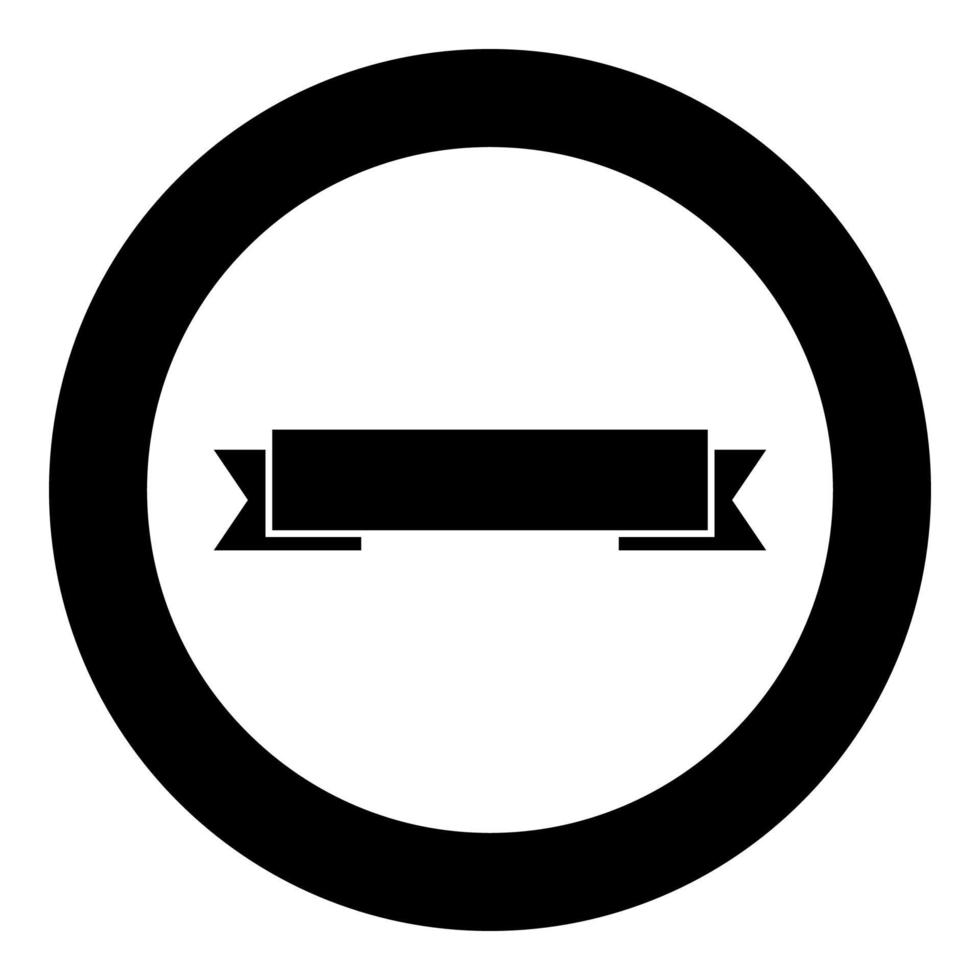 Ribbon icon black color in circle vector