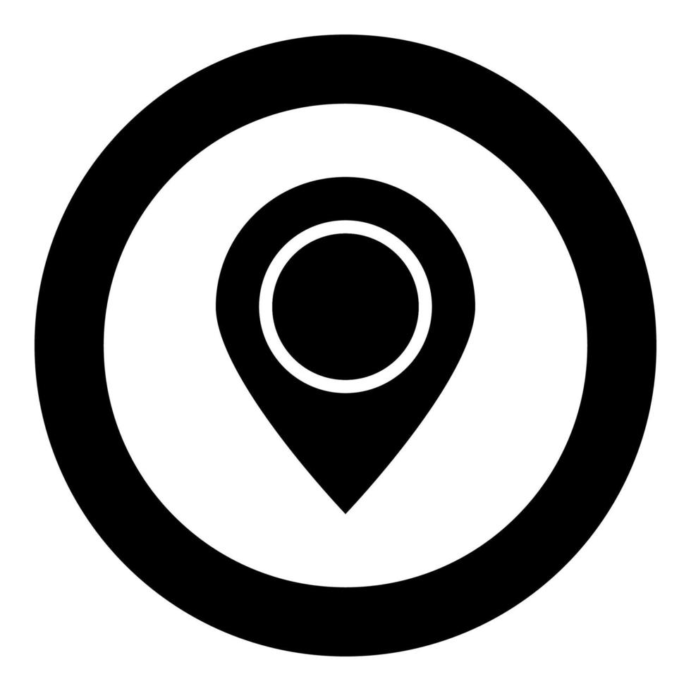 Sign location icon black color in circle vector