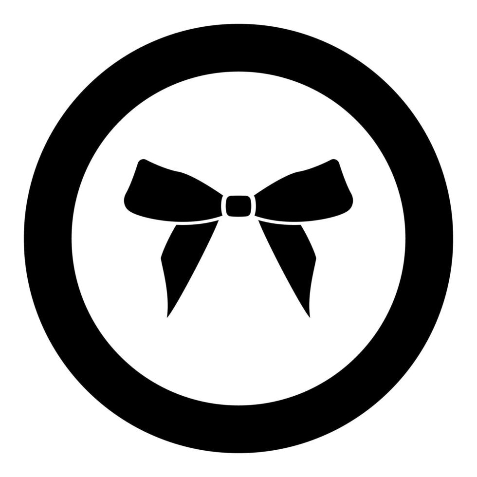 Bow black icon in circle vector