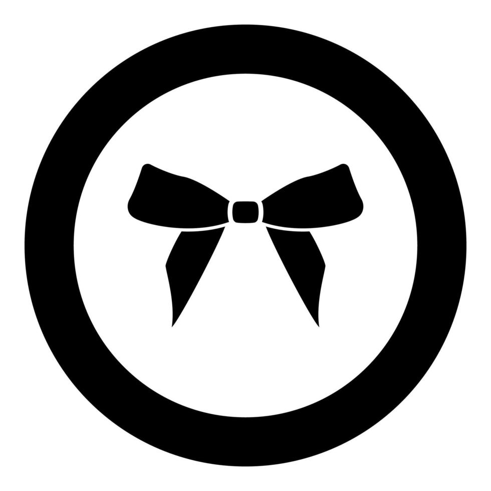 Bow black icon in circle vector