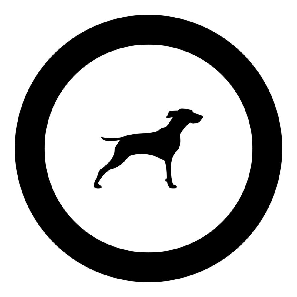 perro cazador o gundog icono color negro vector ilustración simple imagen