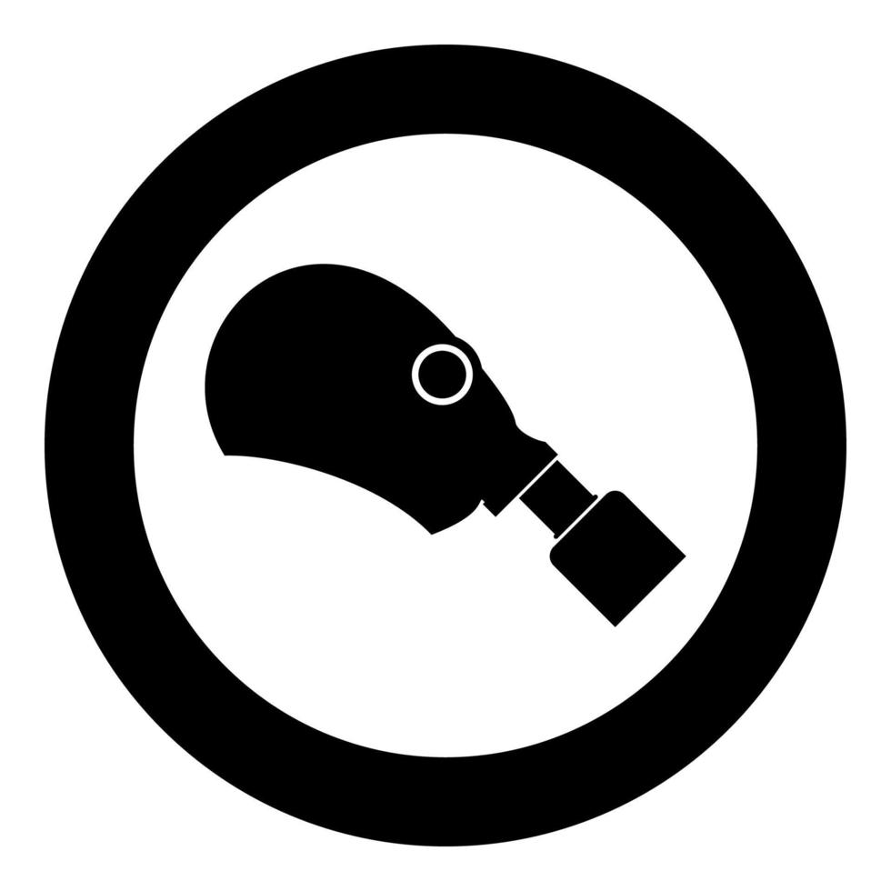 Gasmask or inhaler icon black color vector illustration simple image