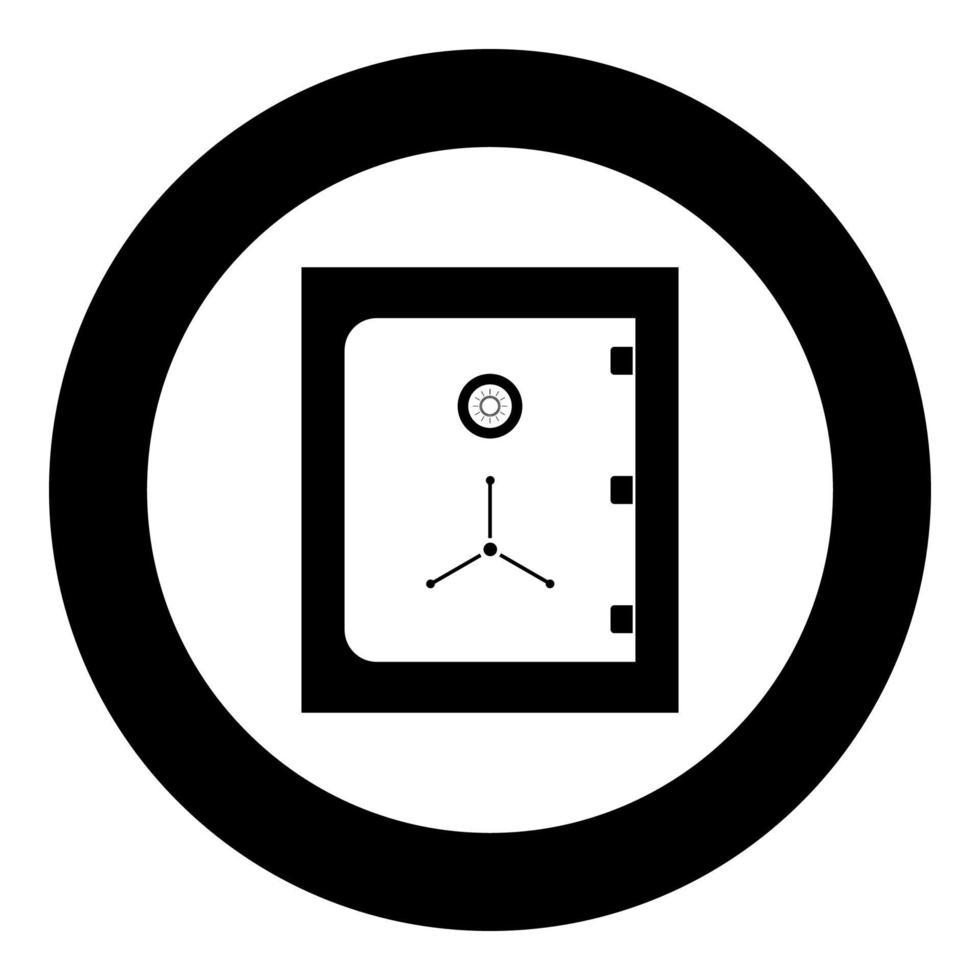 Safe icon black color in circle vector