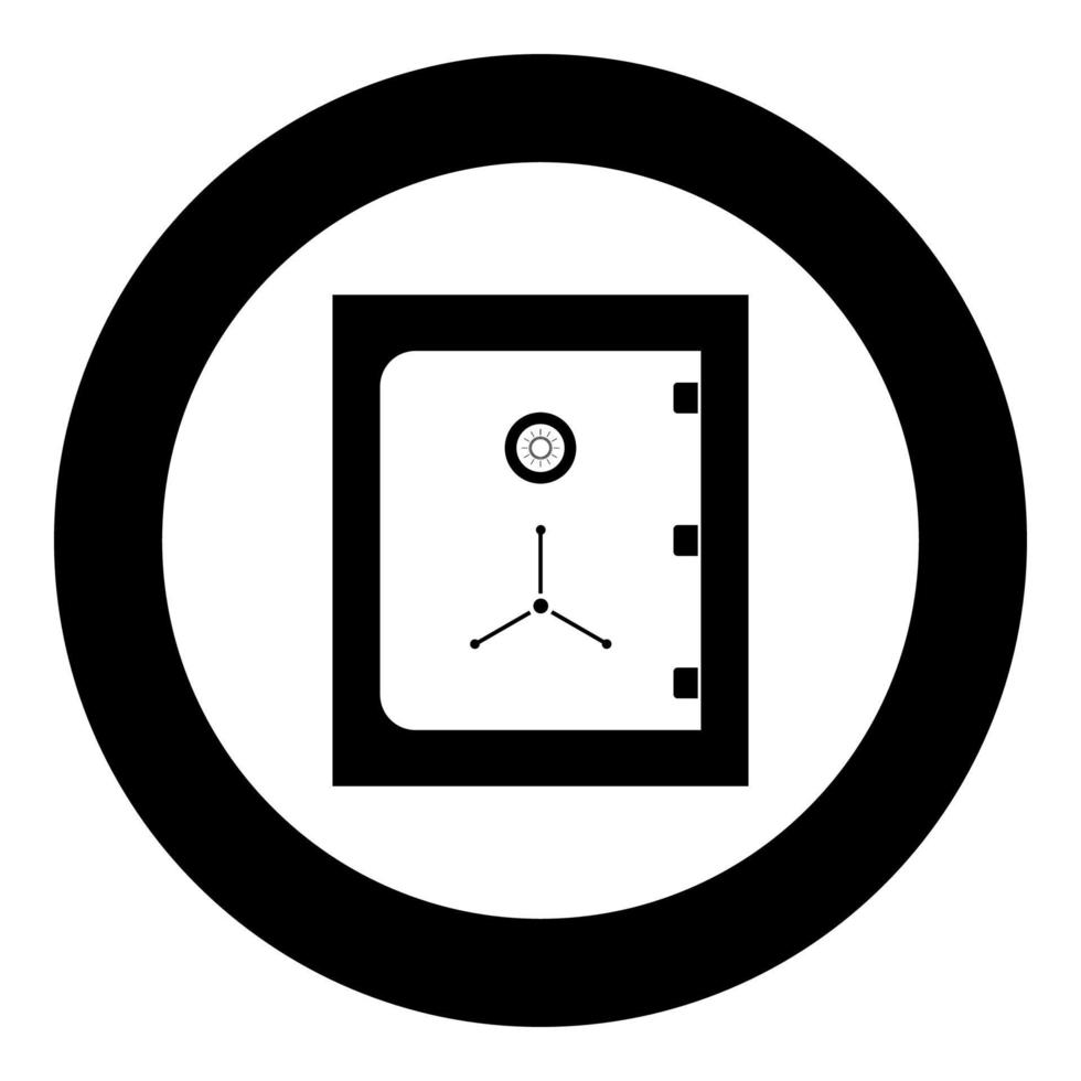 Safe icon black color in circle vector